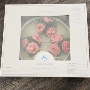 Pottery Barn Felt Pink Roses musical crib mobile